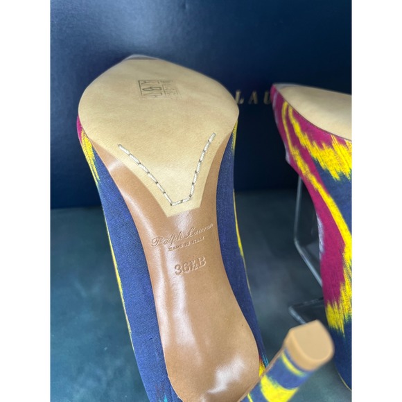 Ralph Lauren Purple Label Celia Ikat Silk Shantung Heels, NIB Size 36.5, Luxury - Picture 11 of 13